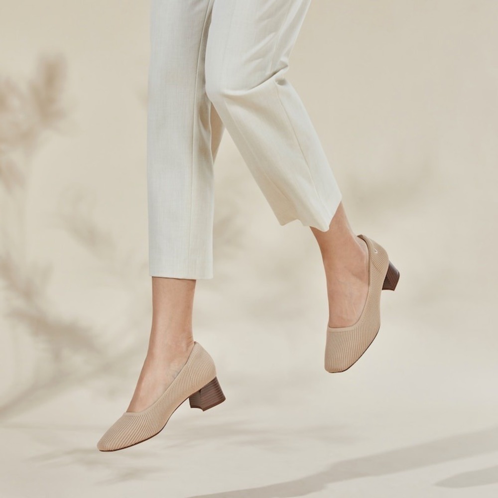 VIVAIA Melody Pro Almond Square Toe Block Heel Shoes Beige EU/41.5 US/10